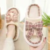 Slippers Bow Women Designer Home Linen Beach Shoes Harajuku Bohemia Style Slides Female Flip Flops Indoor Spring and Summer Shoe 220304