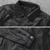 Casaco de couro genuíno de casaco de qualidade de qualidade plus size motocicleta jaqueta roupas slim preto cowskin jackets de couro real lj201030