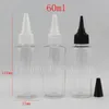 Bottiglie di plastica vuote trasparenti per la cura della persona da 60 ml Contenitori per gel doccia da 2 once Confezione cosmetica E-liquid