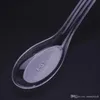 New arrival Family kitchen transparent plastic disposable spoon transparent spoon Tableware Soup Spoon 12cmx3.5cm Factory wholesale LX1334