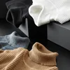 2022 Nowy Luksusowy Turtleneck Swetry Męskie Thorning Sweter Downing Sweter Solidny Kolor Odzież męska Zima