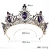 Diadèmes européens et américains Vente chaude Couronne baroque Violet Noir Couronne rétro