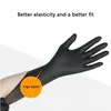 Черные нитрильные перчатки перчатки 50 пары/коробка водонепроницаемые масляне с высокой эластичностью чистая нитриловая пищевая карка