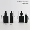 360 x 30 ml Travel Draagbare Zwart Glas Perfumfles Vierkant Fles Fine 4 Caps Essential Oil Atomizer Container