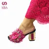 Offics Lady Nigerianische Frauen Schuhe in Fuchsia Farbe Hohe Qualität Elegant Stil Afrikaner für Hochzeitsfeier 211230