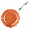8/10/12 pouces Poêle antiadhésive Poêle à frire en cuivre avec revêtement en céramique Cuisson à induction Poêle à frire Four Lave-vaisselle Casserole T200523