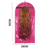 Caixas de armazenamento caixas 1pc extensões de cabelo perucas saco com peruca cabide suporte protetor à prova de poeira para acessórios de estilo