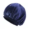Новое прибытие Pure Color Satin Bonnet Мода Уход за волосами сна Hat Женщины Спорт оголовье с Wild Резинка