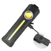 Arbetslampa ficklampa inbyggd i laddningsbar batteri COB-lampa 4 lägen Torch svansmagnet för camping 10W Lampor Ljus Litwod Black Z30