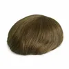 Q6 Toupee For Men Lace & PU Base Human Hair Replacement System Unit Durable Male Hair Prosthesis