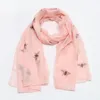 2020 Nouvelle abeille Imprimerie d'or écharpes châles enveloppe des femmes Soft Animal Match Fringe Scarf Hijab 6 Couleur 260E