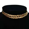 Punk Cuban Choker Kette Kette Erklärung Hip Hop Big Chunky RVS Gold Farbe Dicke Kette Frauen Juwelen275R3616433