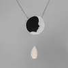 Moon Necklace 925 Sterling Silver Sweater Chain for Women Figure Pendant Vintage Dainty Fine Jewelry OL Friendship Necklaces Q0531