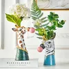 Résine Plantes Succulentes Fleur Planteur Pot Vases Panier Tête D'animal De Bande Dessinée pour La Décoration Intérieure 220210