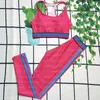 Active Gym Set Baddräkter med kuddar bikini bh set kvinnor mode badkläder 4 storlek baddräkt lång pant baddräkter sexiga för yoga spo7897179