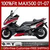 Injection Fairings For YAMAHA TMAX500 T-MAX500 MAX-500 TMAX-500 T MAX500 01 02 03 04 05 06 07 109No.55 TMAX MAX 500 XP500 2001 2002 2003 2004 2005 2006 2007 Kit Red blk white
