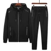 Homens Sportswear Hoodies Primavera Outono Jogging Ternos Sports Terno Running Gym Wear Tracksuit 2 Peça Set Plus Size LJ201117