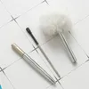 Cute Girl Women Faux Fur Pom Pom Ball Pen Black Ink Pen Party Gift School Office Work Writing Gift