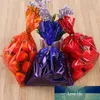Sac d'emballage en Cellophane coloré à poche plate rouge, 100 pièces/ensemble 15x23cm, sac d'emballage cadeau pour biscuits et bonbons