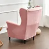 Velvet Wing Chair Cover Stretch Spandex Armchair s Removable Wingback Funda Silla Relax Sofa s With Seat Cushion 220222