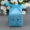 Gift Wrap 100 Pcs Wedding Favor Boxes Hollow Out Craft Paper Box For Gifts Candy Sweets (Blue)