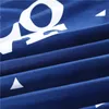 Bonenjoy lençol de cama azul 3 peças conjunto de lençol king size para lençóis queen com estampa de letras lençol plano com fronha C102888705
