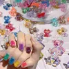 False Nails 6/10/50pcs 3d Cartoon Crystal Bear Nail Art Rhinestone Accessories Gems Manicure Candy Color Decorations 220225
