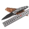 Cuchillo plegable Flipper 8Cr13Mov Acero Hoja de lavado de piedra negra Mango de acero EDC Gear H5356