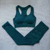 Ensemble de Yoga pour femmes, ensemble de 2 pièces, vêtements d'entraînement, couleur unie, Leggings de Fitness, vêtements de Sport, soutien-gorge et pantalon de Sport8724429