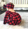 Buffalo Plaid Rompers Bandeau Bande Jumpse bébé Jumpsuits fille Bébé Bébé à manches longues Oneesies Enfants Couvre-vêtements Vêtements Enfants Porter 2PCS / Sets YL1399