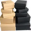 Gift Wrap High-grade Simple Black Card Kraft Paper Christmas Year Party Celebration Clothes Shoes Wholesale Promotion Box B211D1