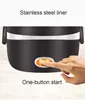 Freeshipping mini elektrische rijstkoker roestvrij staal 2/3 lagen steamer draagbare maaltijd thermische verwarming lunchbox voedsel container warmer