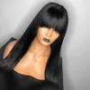 Silk Top Human Hair Wigs With Bangs Straight Human Hair Wigs 150 Remy Brazilian Wig With Bangs Natural Hair Wig68432917723478