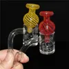 Smoking Sandblast Pattern 25mm Quartz Banger with carb cap 10mm 14mm male female quartz nail bangers for glass bongs water pipe dab rig