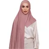 Plain Hijab Presewn Instant Premium Jersey Head Scarf Wrap Women Scarves 170X60cm 220106