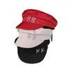 Simple RB Hat Women Men Street Fashion Style sboy Hats Black Berets Flat Top Caps Drop Ship Cap 220107