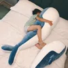 Новый мягкий животных китов плюшевые игрушки супер милый мультфильм море синий кит фаршированная кукла подушка для детей подарок деко 59 дюймов 150см DY50937