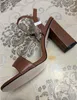 2021 Nya Kvinnor Mode Skor High Heel Sandals Girls Causal Dinner Sexig röd Chunky Heel Lady Outoor Höst Sommar Mjukt Läder Suede 34-42