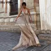 Robe de soirée pailletée bon marché pour les mariages 2020 dos ouvert une ligne robes de bal arabe Dubaï robes de soirée turc caftans robe LJ201119