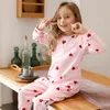 Adorável um pijama de macacão de um pedaço para meninas macio algodão quente manga longa sleepwear outono inverno crianças desgaste casa roupas 201104