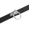 DHL SHIP 100 PZ Collare in pelle stile PUNK regolabile con campanelli Anello Rivetti Collana moda sexy Accessorio collo bondage Giocattoli del sesso 8281996