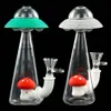 flying saucer water glass Smoking Accessories portable hookah oil rig bong pipe Tobacco wax burner unique shape