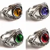 Hot 30pcs / lot Punk Bijoux Evil Eye Ball Anneau Multicolore Gothique Oeil Creux Bague de Fiançailles pour Femmes Rétro Argent Hommes Démon Anneaux