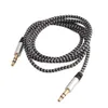 Cable de audio auxiliar macho a macho de nailon de 3,5 mm Cable auxiliar para automóvil Cable estéreo con enchufe chapado en oro para teléfonos y reproductores multimedia