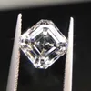 LOTUSMAPLE brinco de diamante de moissanite corte asscher cor D passe no teste push back sólido 14K, 18K branco, amarelo, ouro rosa platina 950 com certificado personalizável