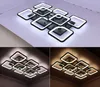 New Modern led Chandelier Lights for Living Room Dining Kitchen Bedroom Home White Rectangle Hanging Ceiling Lamp Lighting