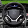 ステアリングホイールカバーHonda Civic Civic 9 2012 2013 2014 20152625の人工レザーブラックステアリングホイールカバー