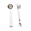 Roestvrijstaal Coffee Scoop Multifunctionele Lepel Sugar Scoop Clip Bag Seal Meetklem Lepels Draagbare Voedsel Keuken Tool Levert LX3812