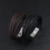 Fashion bracelets leather wrap bracelet Stainless Steel Buckle bracelets fashion mens bangle cuff wristband jewelry will and sandy new