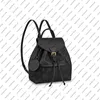 M45501 M45397 Montsouris PM Elegant Kvinnor Äkta Cowhide Leather Emobss Canvas Buckle Backpack Satchel Purse Shoulder Bag